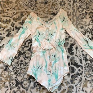 Off the shoulder vacation romper